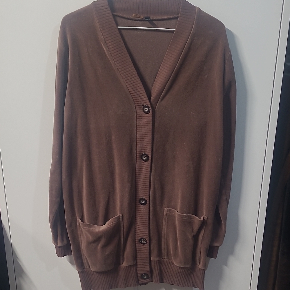 Brown Button-Up Cardigan